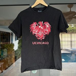 Champion U Chicago Black Tee Shirt Size Medium